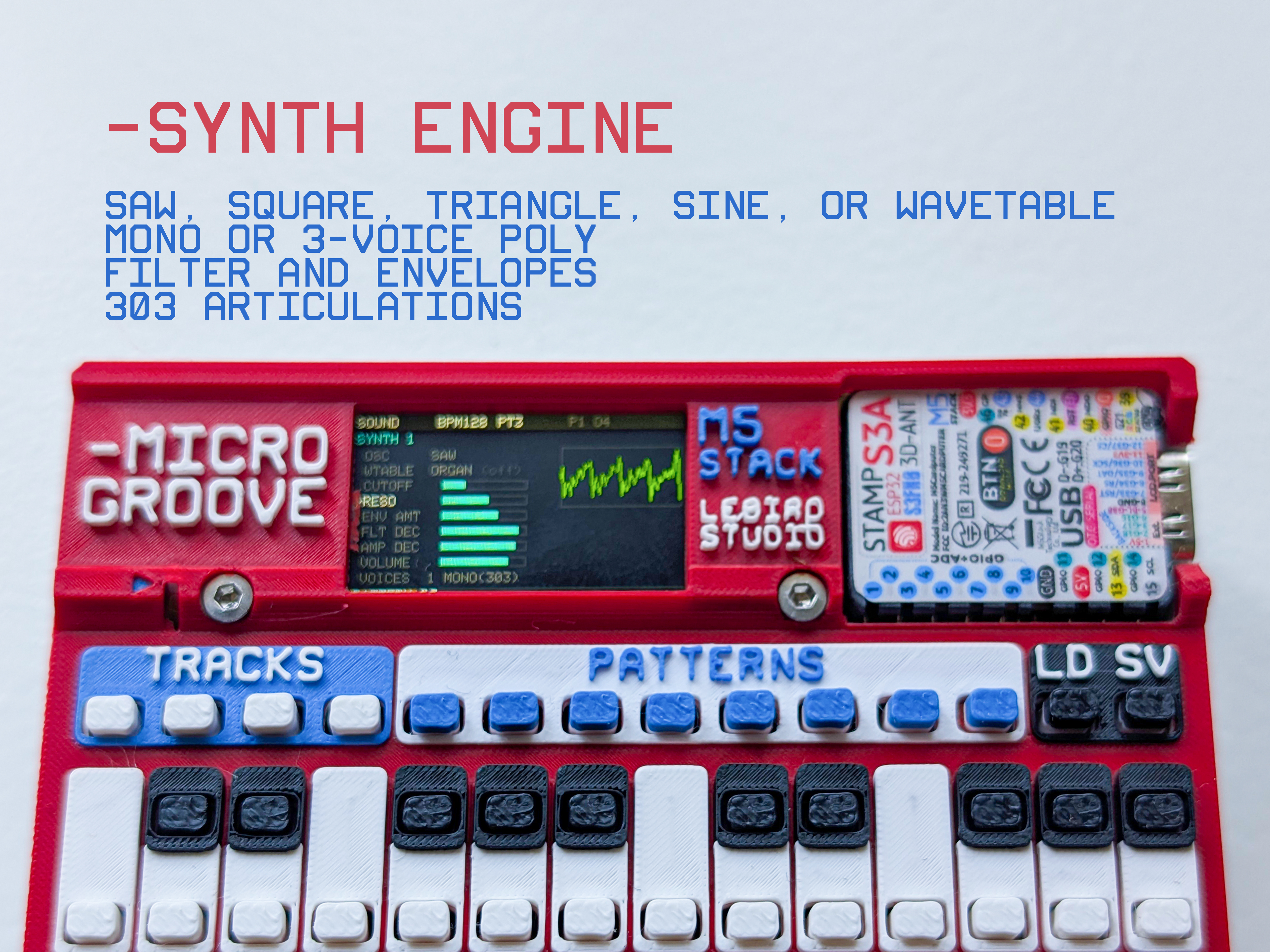 The SOUND page with filter parameters and live oscilloscope